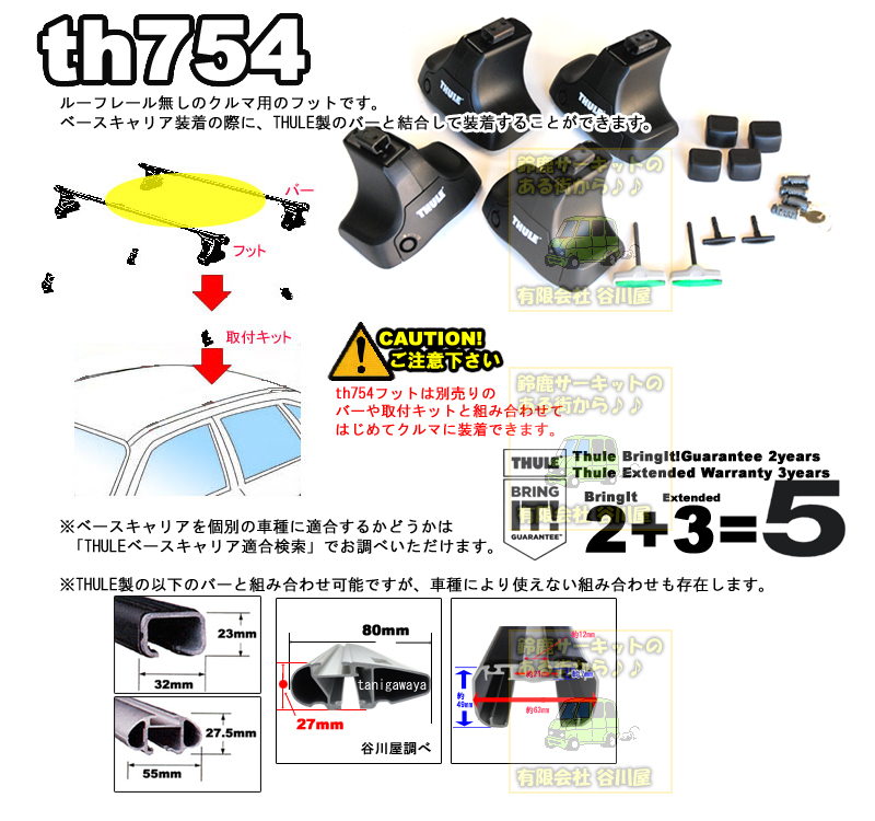 THULE ラピッドシステム754＋1554キット RB3オデッセイで使用
